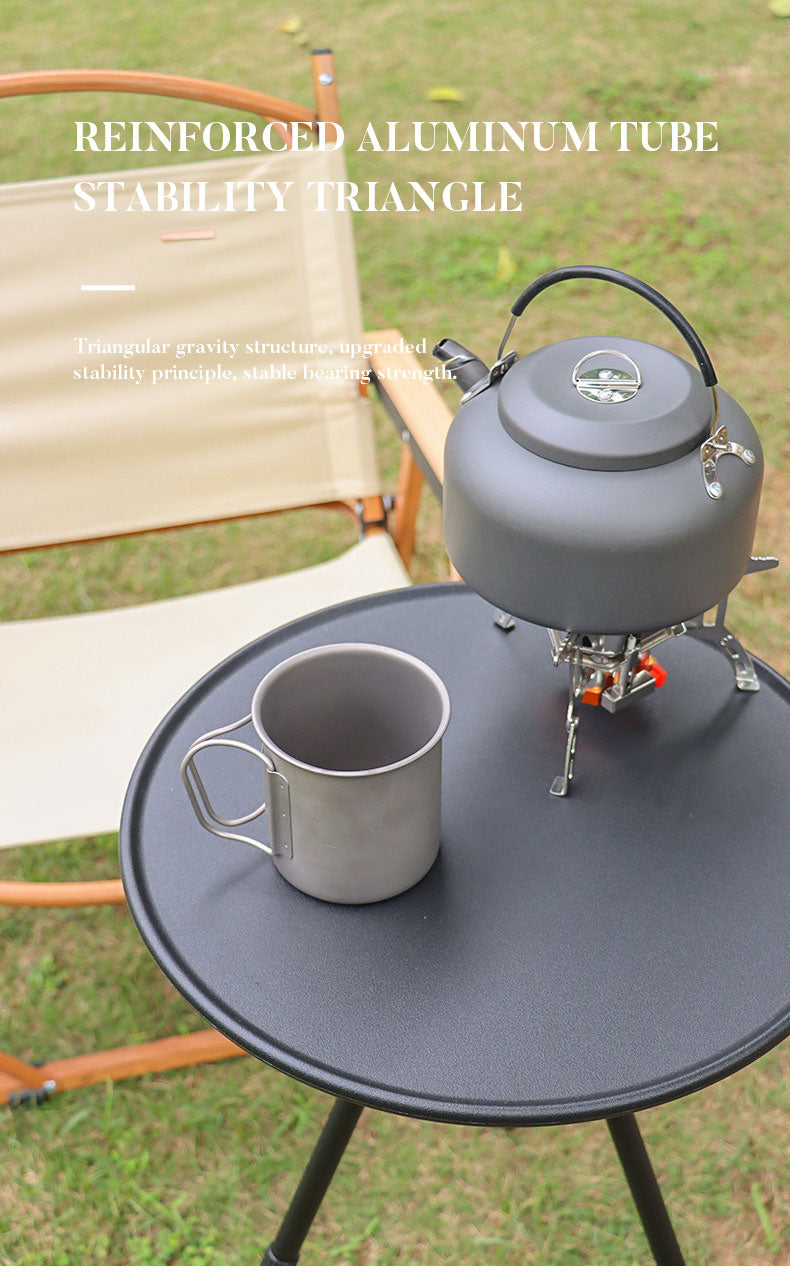 Table Ronde Pliante Alu Réglable Hauteur - Balcon Léger - Pique-nique Camping