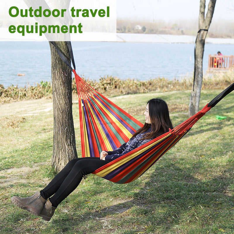 Hamac Toile Simple 280x80cm - Pliant Portable - Camping Extérieur