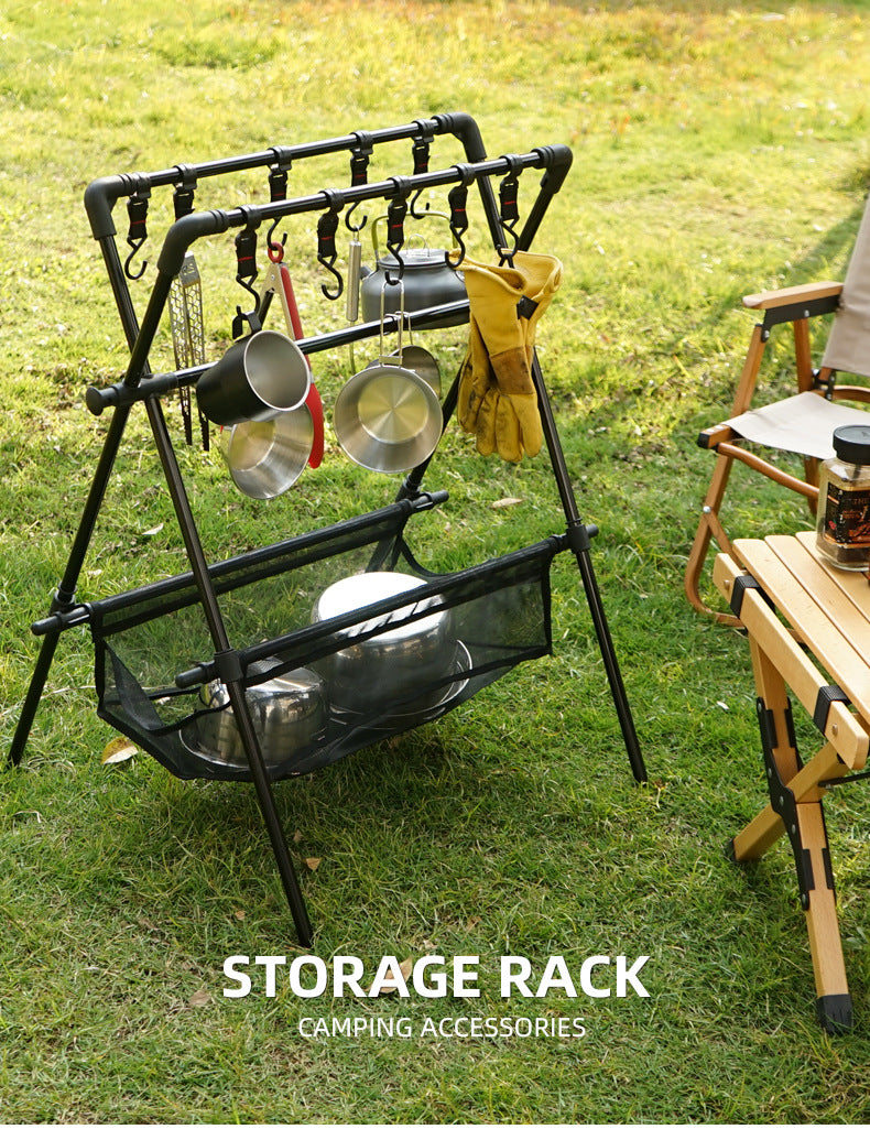Étagère Pliante Camping - Séchoir Voiture - Filet Séchage - Rangement