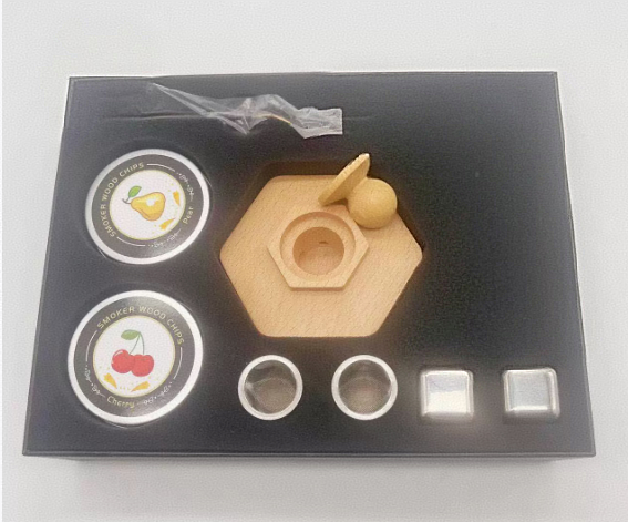 Fumoir Tonneau Vin Bois Massif - Whisky Assaisonnement - Set Bar Fumé