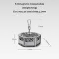 Boîte Encens Anti-Moustique Magnétique - Inox Coupe-Vent - Camping Portable