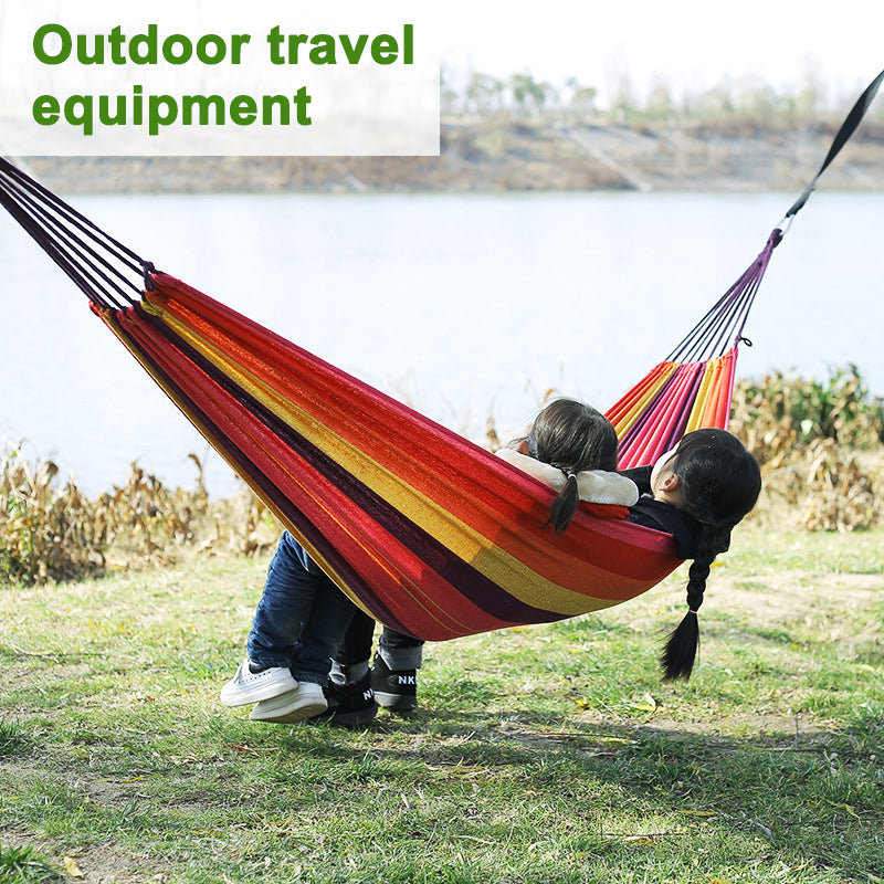 Hamac Toile Simple 280x80cm - Pliant Portable - Camping Extérieur