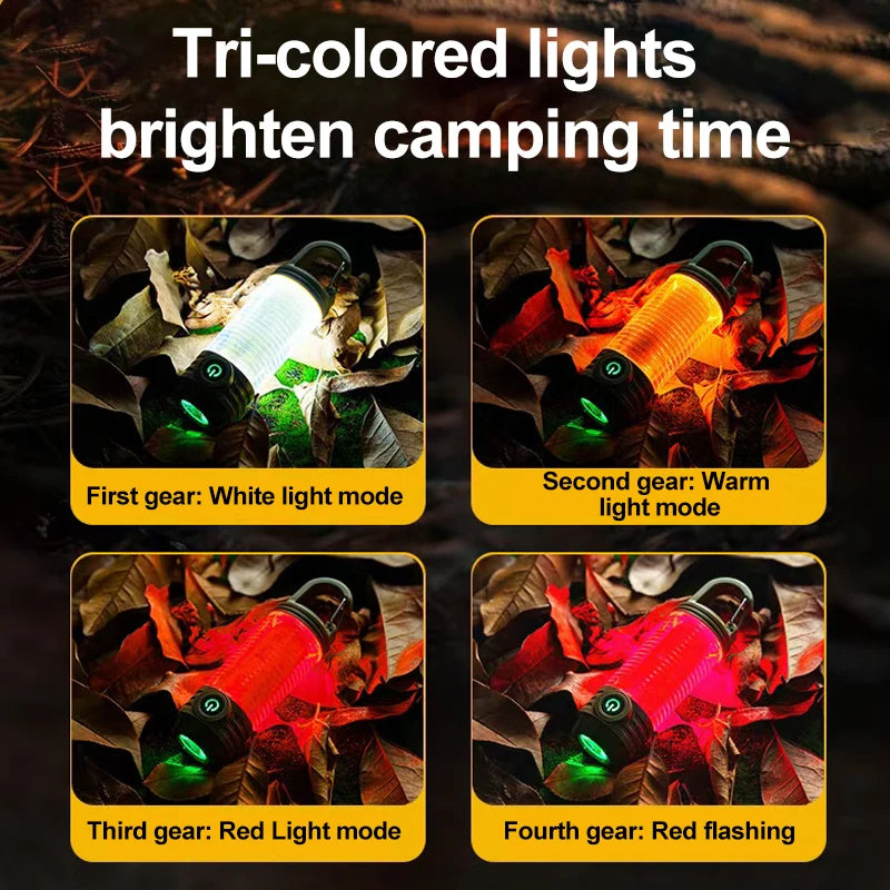 Lampe Camping Rétro Multifonction - Torche Puissante - Rechargeable - Ambiance