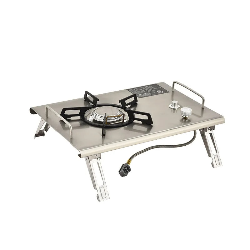 Réchaud Gaz Table Pliant IGT 4000W Inox - Camping Pique-nique Bureau