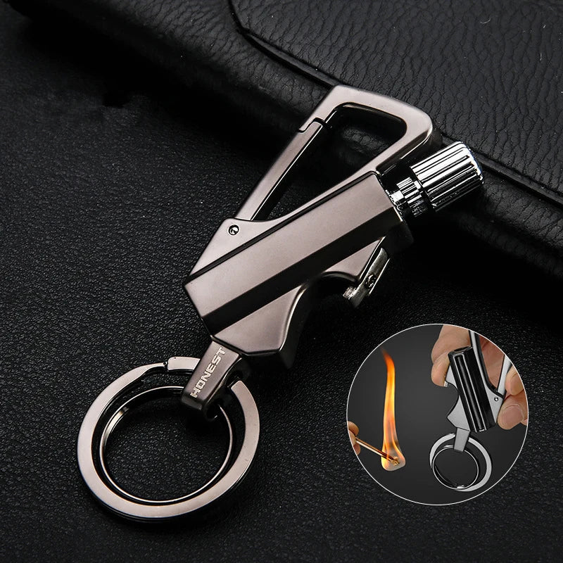 Allumette Permanente Mousqueton - Briquet Étanche Survie - Porte-Clés Silex