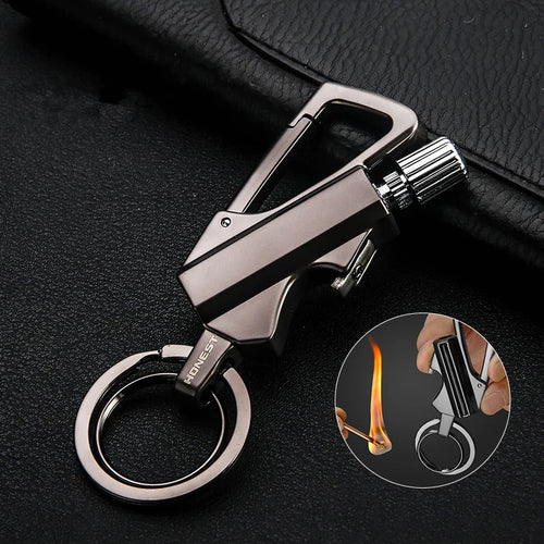 Allumette Permanente Mousqueton - Briquet Étanche Survie - Porte-Clés Silex
