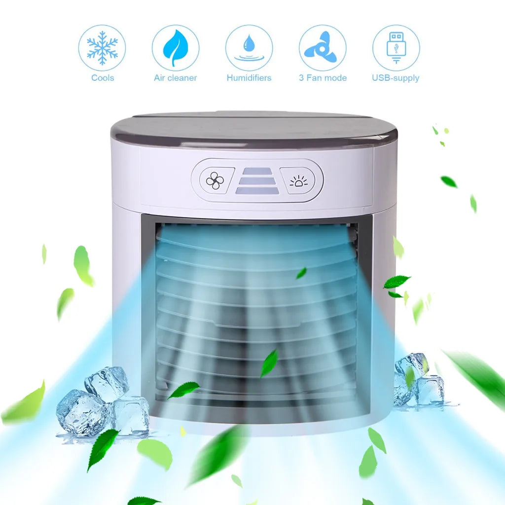 Ventilateur Climatiseur de Bureau USB - Humidificateur Digital - Portable