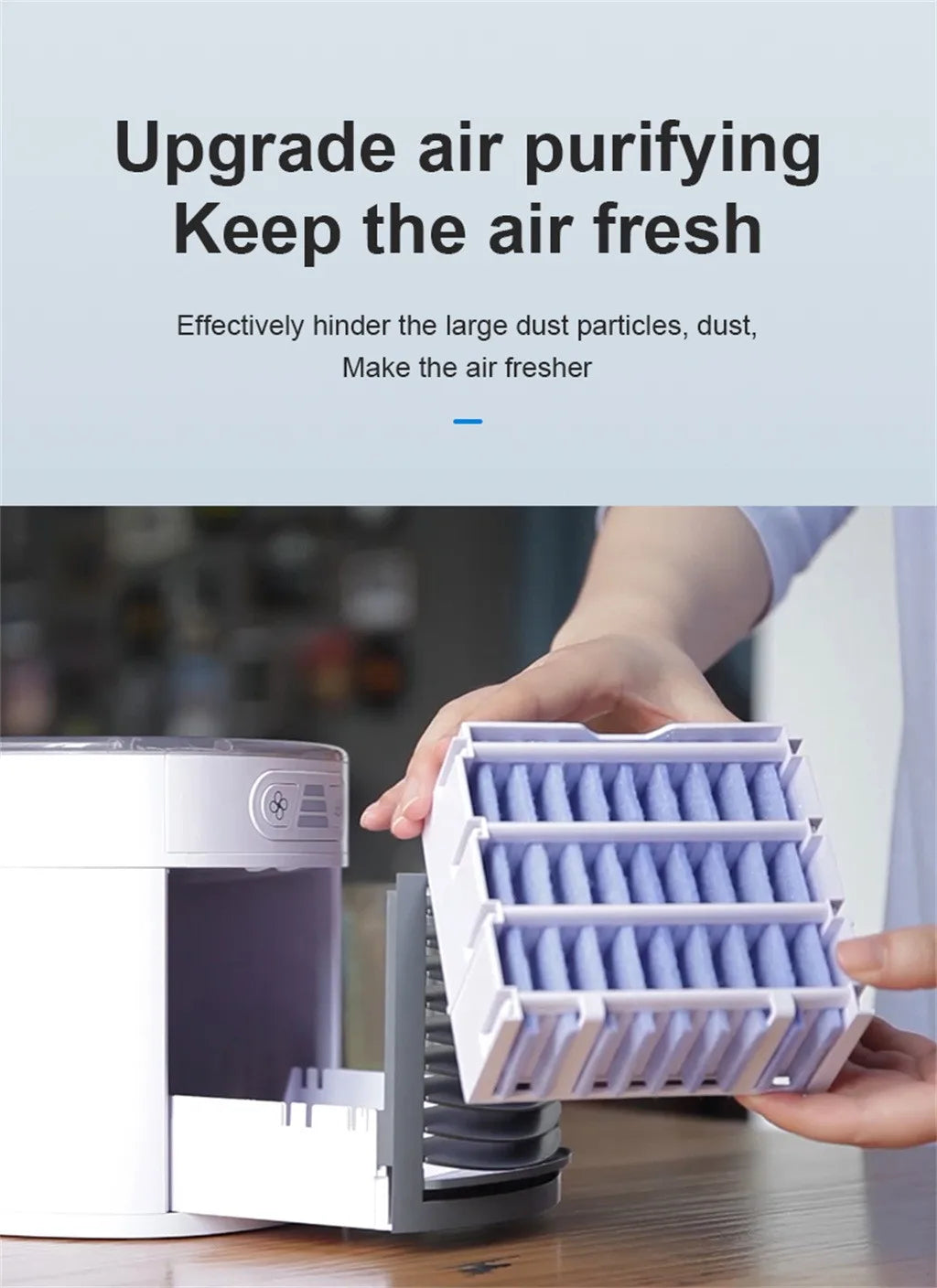 Ventilateur Climatiseur de Bureau USB - Humidificateur Digital - Portable