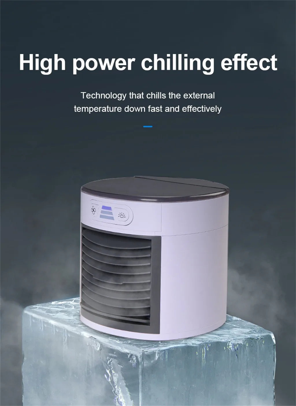 Ventilateur Climatiseur de Bureau USB - Humidificateur Digital - Portable