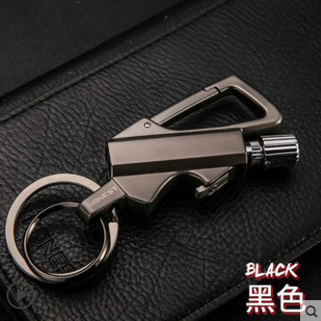 Allumette Permanente Mousqueton - Briquet Étanche Survie - Porte-Clés Silex
