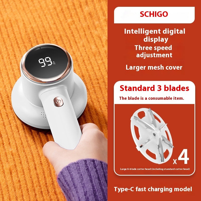 Rasoir anti-bouloches rechargeable avec grand écran numérique