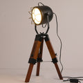 Lampe Table Trépied Bois Vintage - Mode Maison